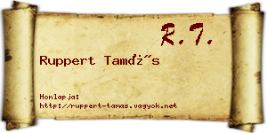 Ruppert Tamás névjegykártya